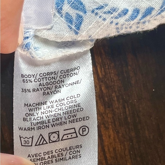 LOFT Floral Blue and White Long Sleeve Summer Dress - Picture 10 of 10